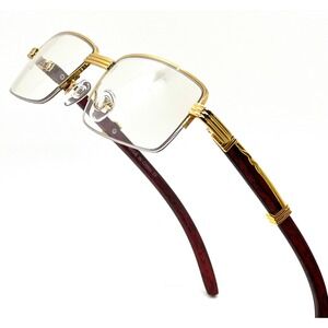 Rectangular Frame Clear Lens Designer Half‎ Rim Eyeglasses Metal Glasses Buffs
